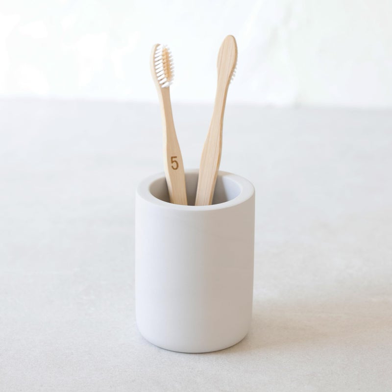 Selegna Drying Stone Toothbrush Holder  Diatomite Toothbrush Holders for Bathroom  Quick Drying Electric Toothbrush & Toothpaste Holder Cup  Diatomaceous Earth Bathroom Sink Organizer (Light Grey) - Image 1